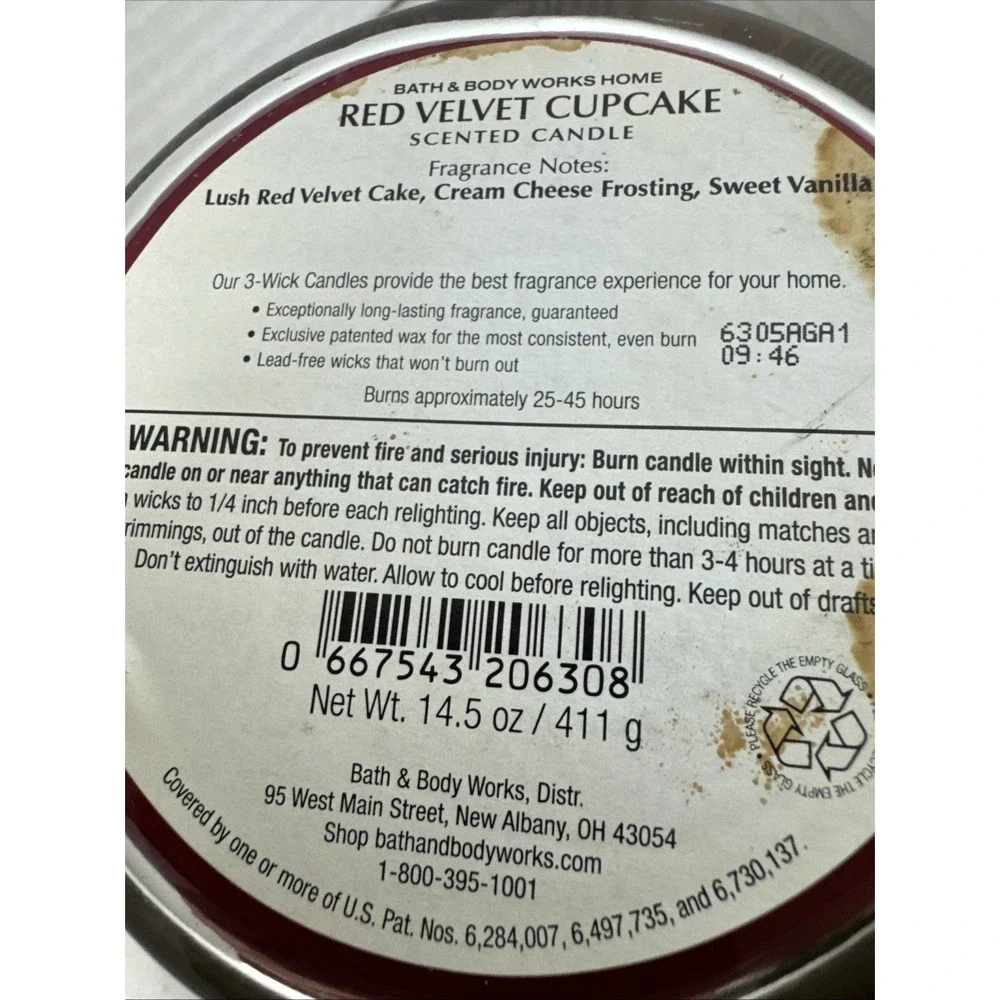 Bath & Body Works Home RED VELVET CUPCAKE Large 3 Wick Jar Candle Read‎ Desc